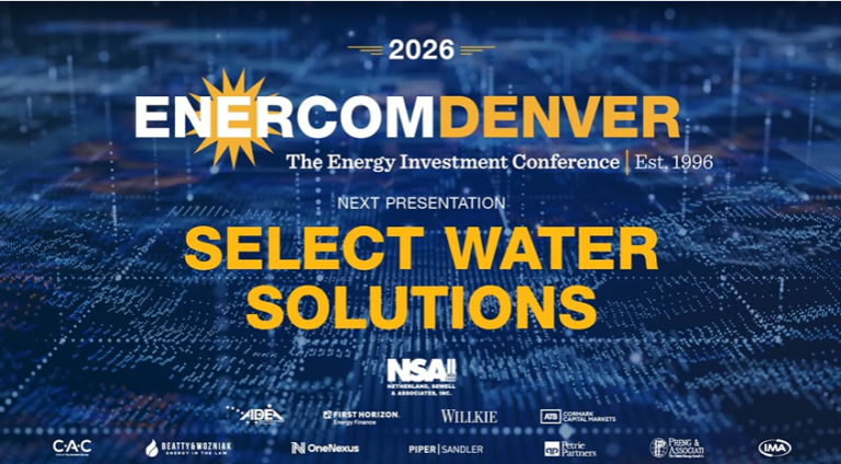 Exclusive: Select Water Solutions at EnerCom Denver – The Energy Investment Conference 2026